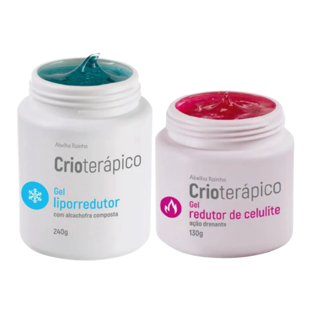 Kit Crioterápico Gel Redutor de Celulite Gel Liporredutor de Medidas Abelha Rainha Alcachofra
