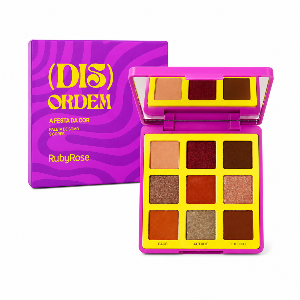 Paleta de Sombras Dis Order Astral Hues 9 Tons RubyRose HB-F2600