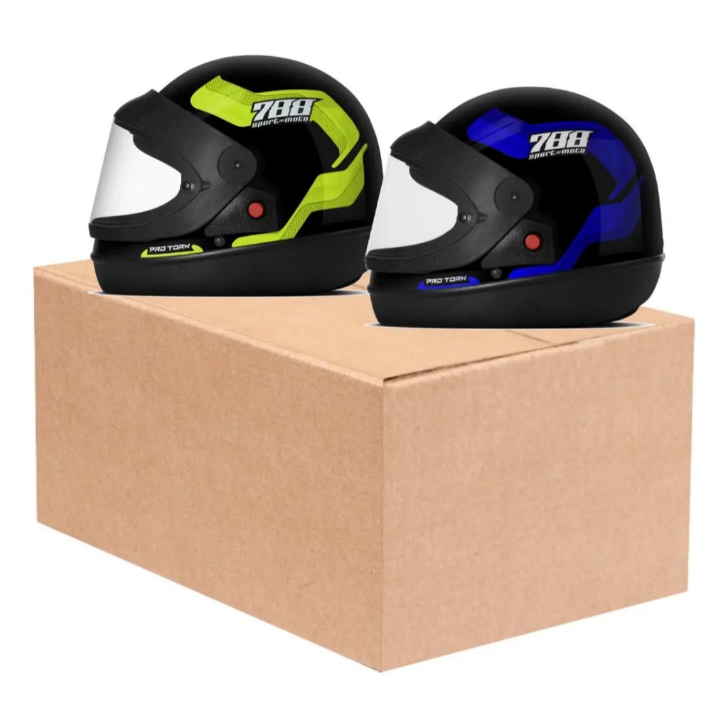 Kit 2 Unidades Capacete Automatico San Marino Pro Tork Automático Sport Moto 788 Viseira Cristal