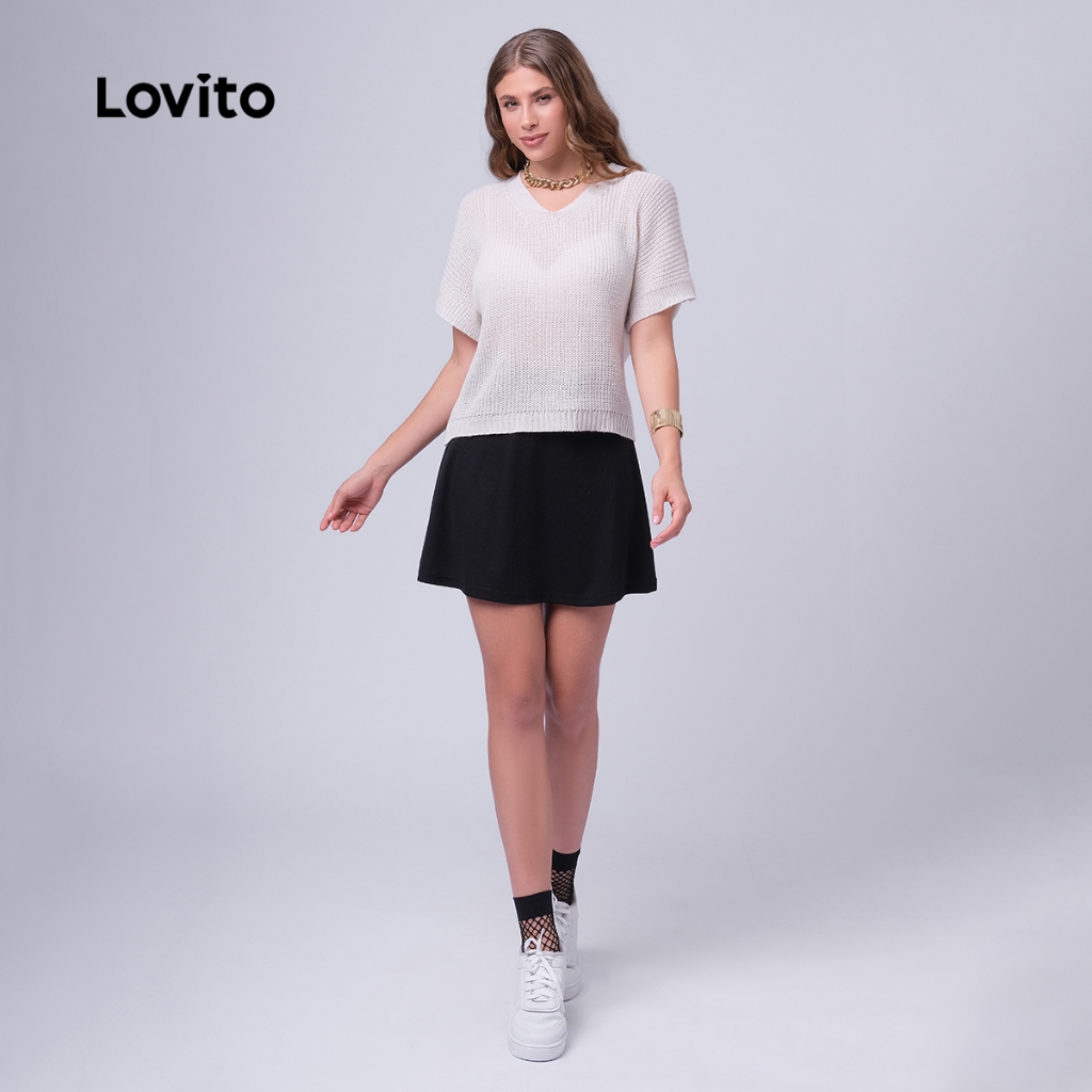 Lovito Blusa Tricot Decote V TSB468BRL497 · foto 2