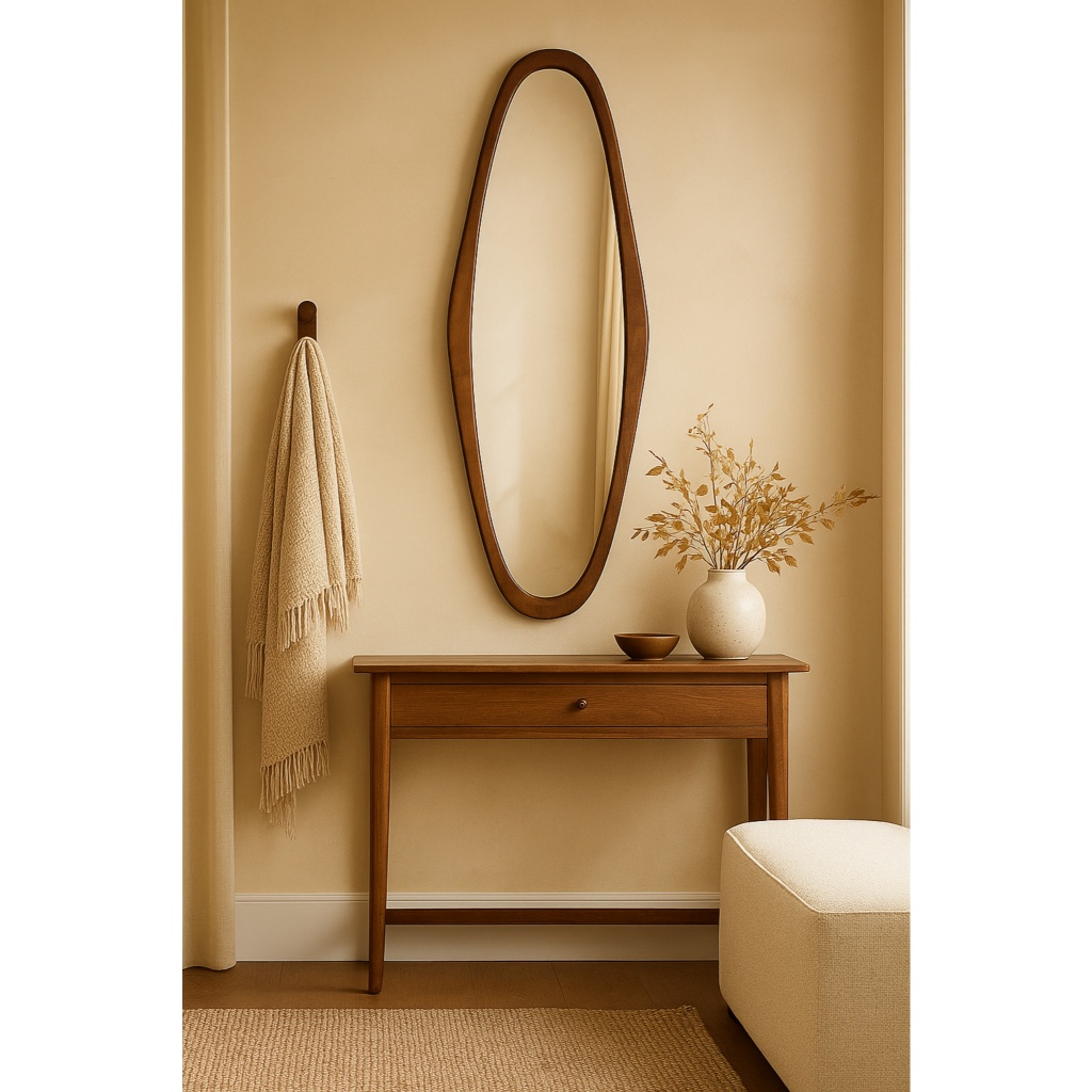 Espelho Organico Oval de Corpo Inteiro 40x100cm com Moldura Elegante