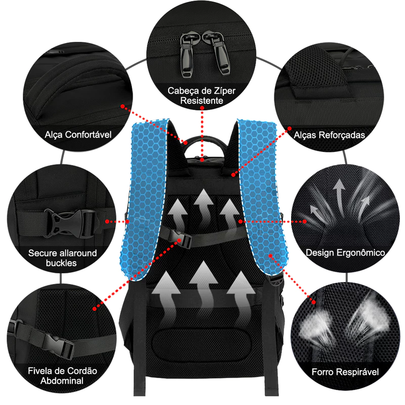 Mochila de Viagem Impermeável e Reforçada — foto 7