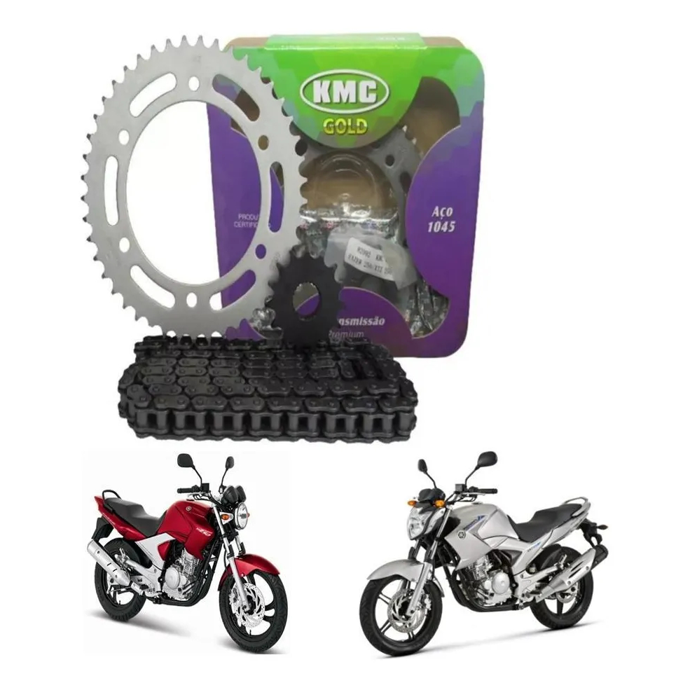 Kit Relação Tração Transmissão Com Retentor Yamaha Fazer 250 2005 2006 2007 2008 2009 2010 2011 2012 2013 2014 2015 2016