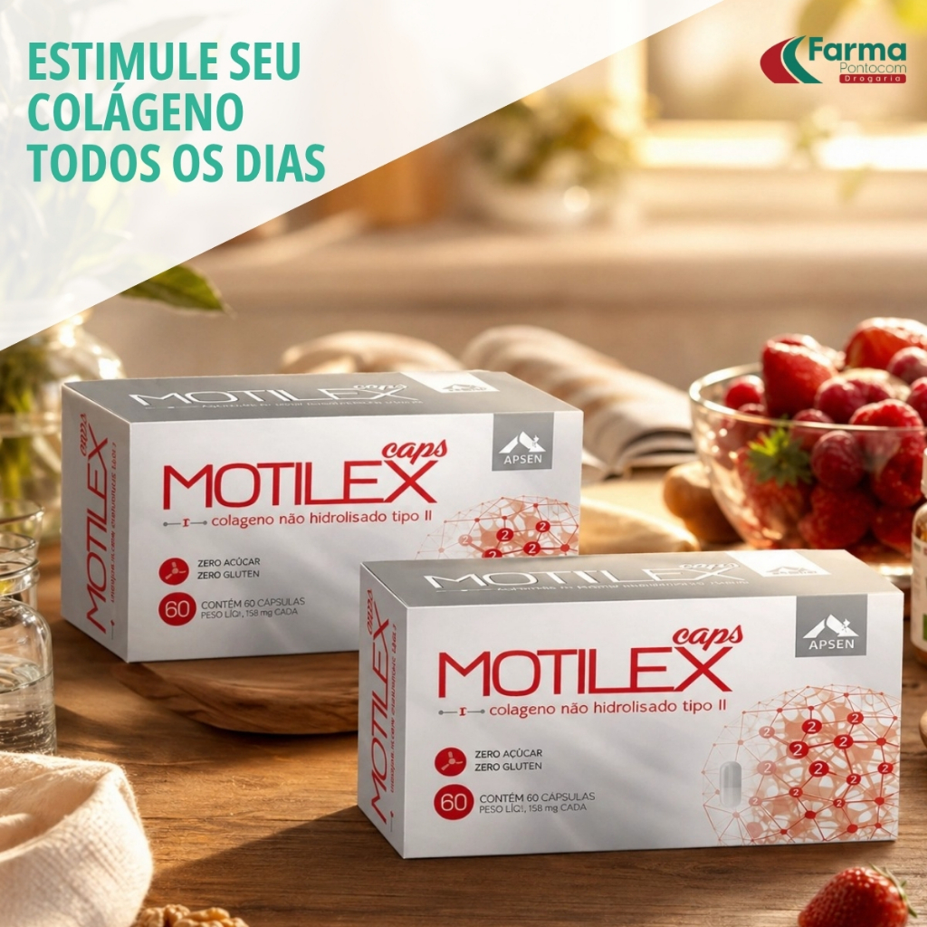 Kit Com 2 Motilex Caps Colágeno Tipo 2 Não Hidrolizado Com 60 Cápsulas