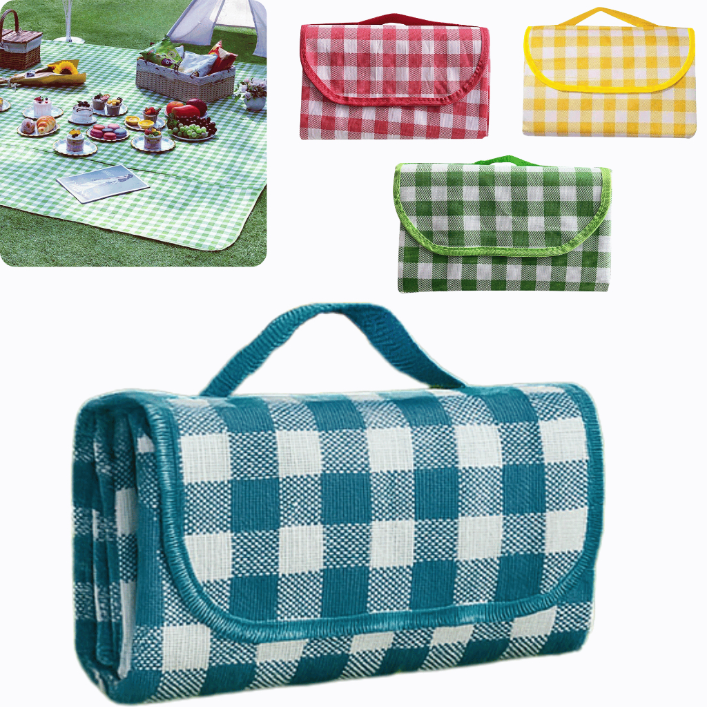 Toalha Piquenique Esteira Impermeável 200x200 Dobrável Com Alça Praia Camping Parque portátil