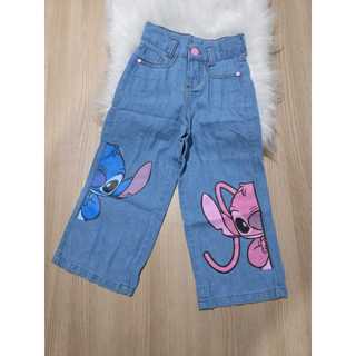 Calça Jeans Feminina Infantil Wide Leg