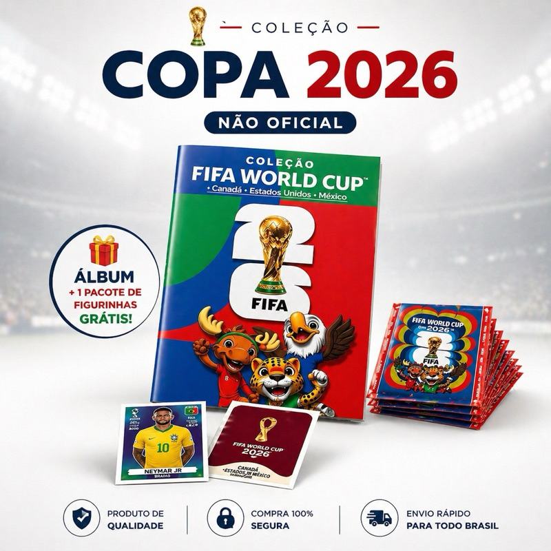 Álbum Copa Do Mundo 2026 Não Oficial Fifa World Cup Colecionável Figurinhas Futebol