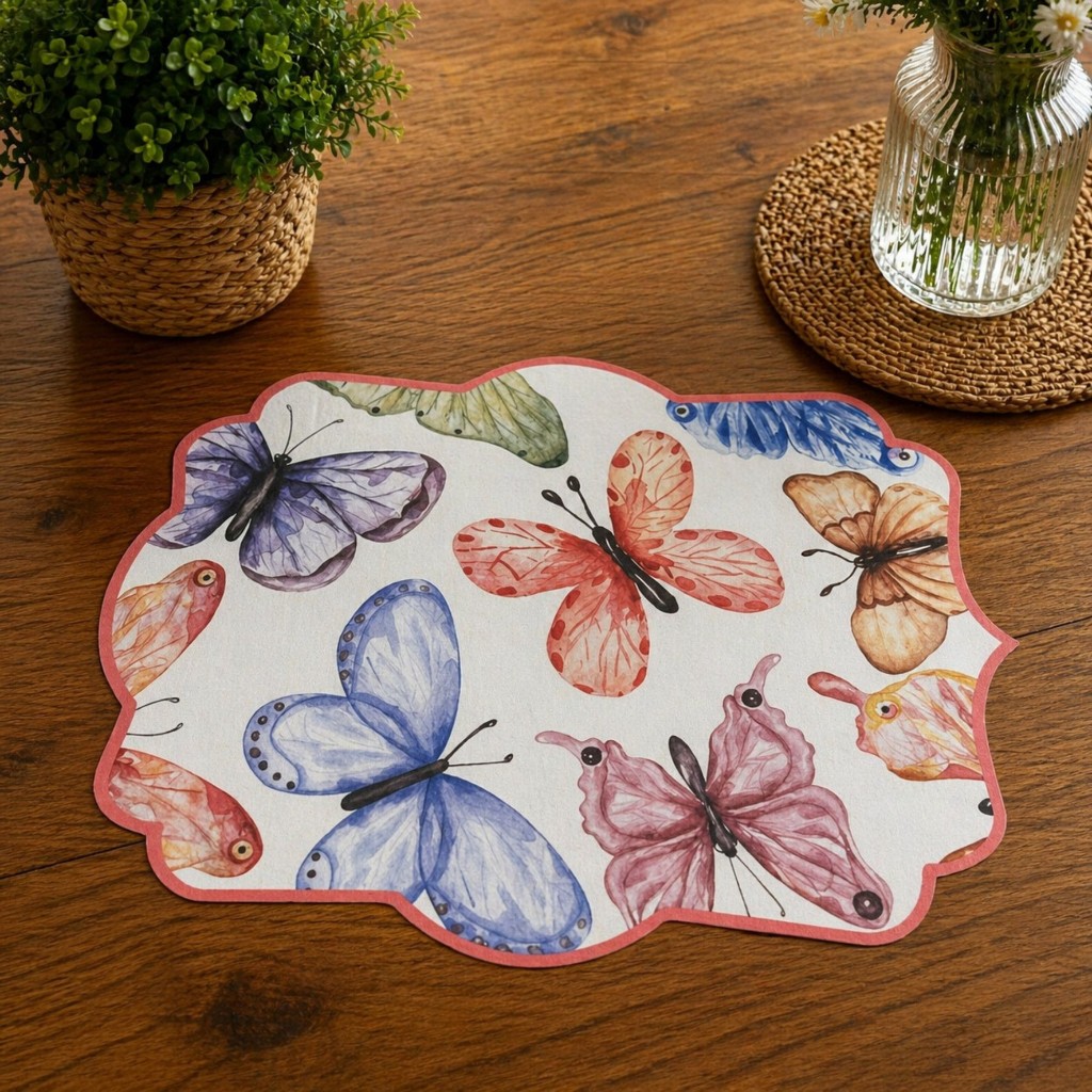 Detalhes do Jogo Americano Impermeável Floral Orquídea Lavável 100% Poliéster Kit 2 4 6 Lugares Mesa Posta