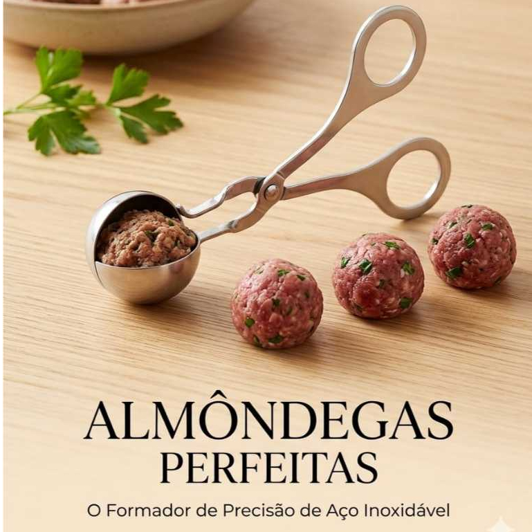Modelador Formador de Almôndegas de Aço Inox 3,5cm | Bolinhos Profissionais Uniformes Kit de Cozinha