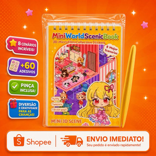 Mini World 3D Book Com Adesivos Interativo Criativo Anti Stress DIY Presente Criativo
