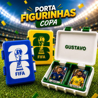 Caixa Porta Figurinhas Copa 2026 Com Nome Personalizada Organizadora Case Caixa Estojo Coleção Álbum