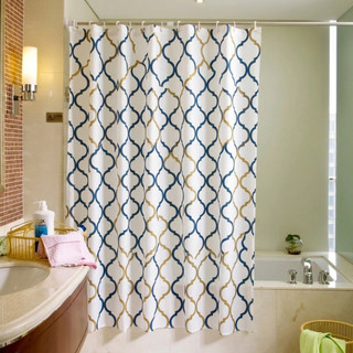 Cortina Box Banheiro Decorada Impermeável PVC 180x180cm Estampada Anti-Mofo com 12 Ganchos SORTIDA
