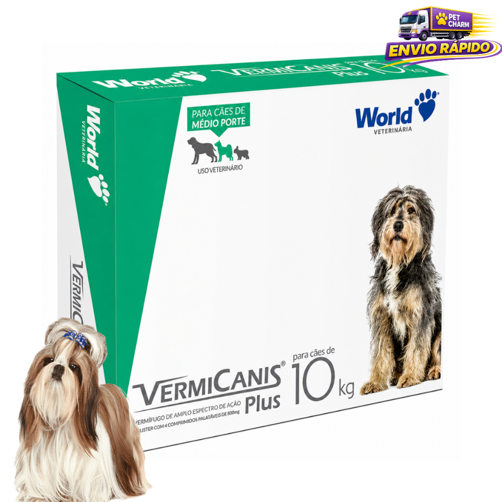 Vermicanis 800mg para Cães até 10kg Vermífugo 4 Comprimidos
