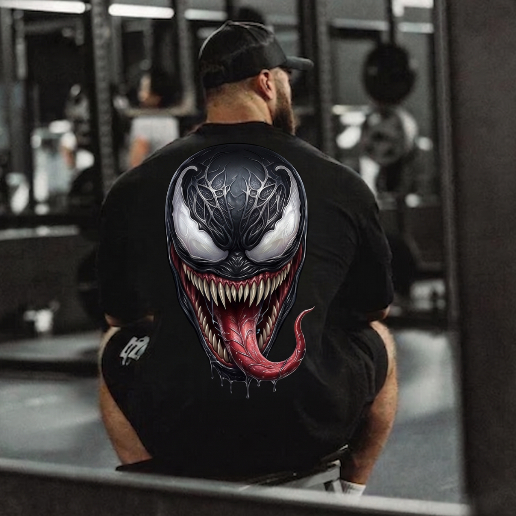 Camiseta Oversized 100% Algodão Streetwear Unissex Masculina Venom Marvel Academia Treino Musculação