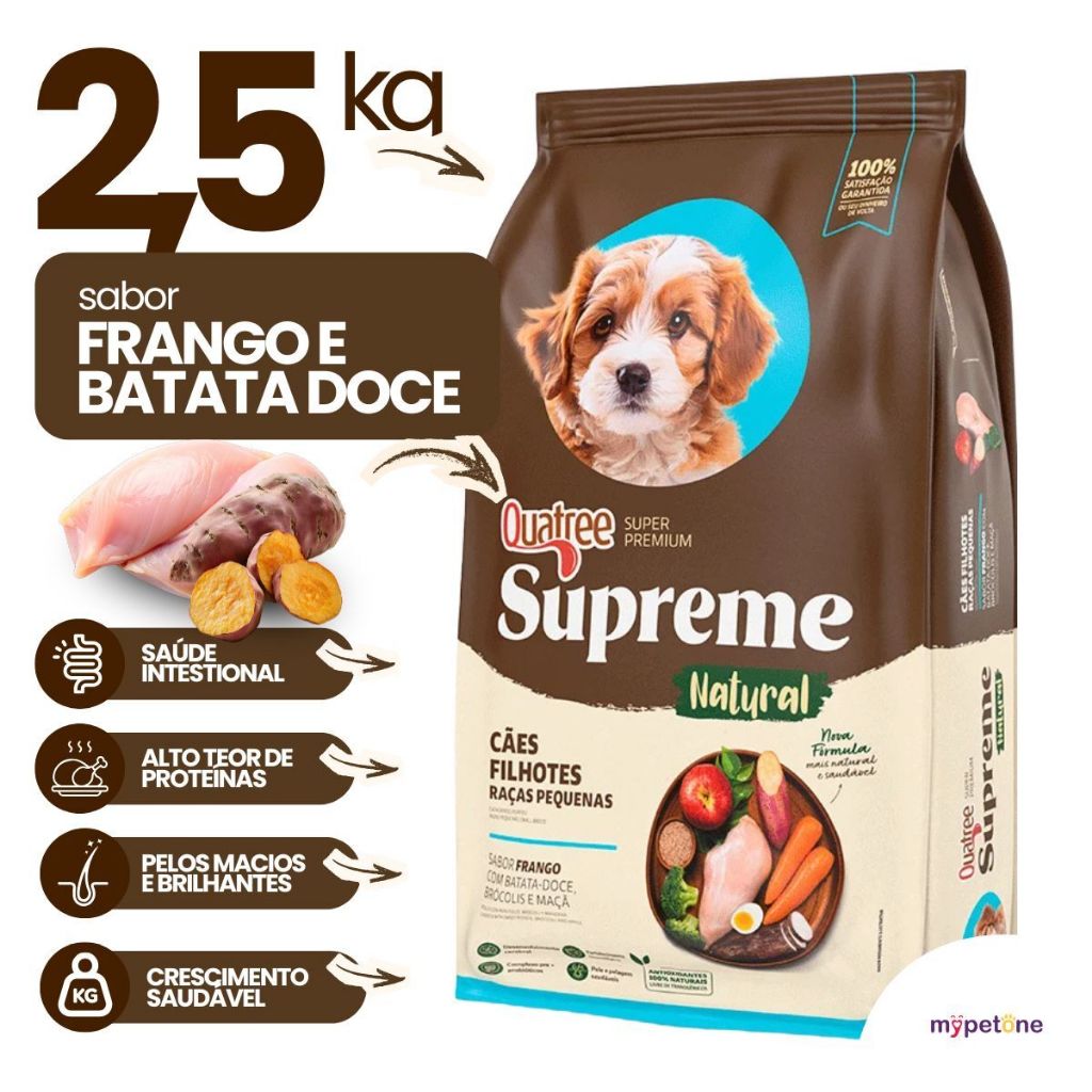 Ração Quatree Supreme Cães Filhotes Raça Pequena 2,5kg