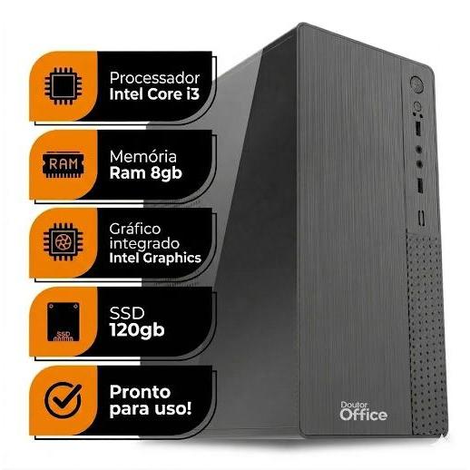 PC OFFICE SMART, Intel Core I3, 8gb De Ram, Ssd 120gb, Intel Hd Graphics