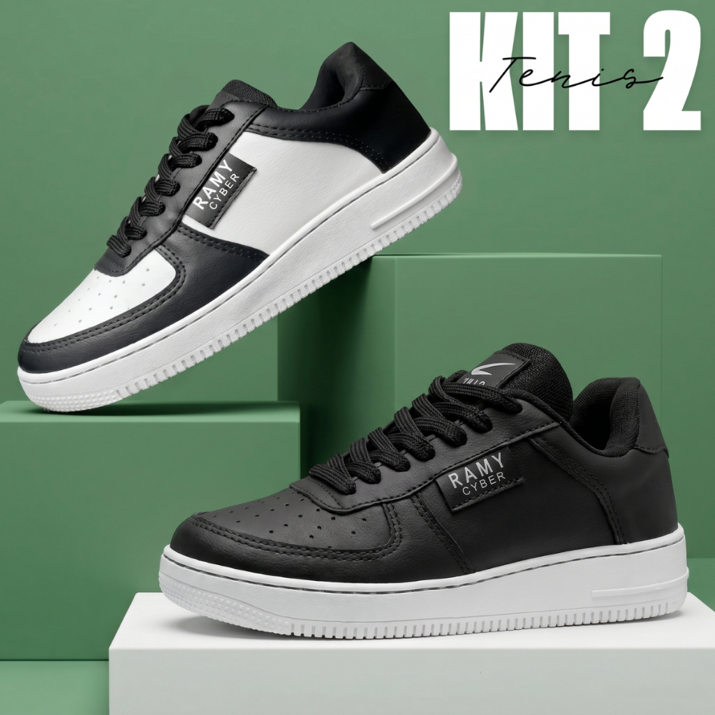 Oferta 2 Pares Tênis Masculino Feminino Air Casual Forma Padrão Envio Rápido - Ramy Cyber