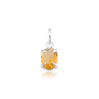 Pingente Pedra Oval Glass Citrino Prata 925 ✨
