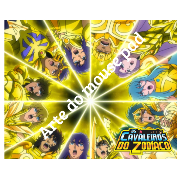 Mouse Pad Cavaleiros do Zodíaco Cavaleiros de Ouro Personalizado Nome Anime Otaku Gamer PC