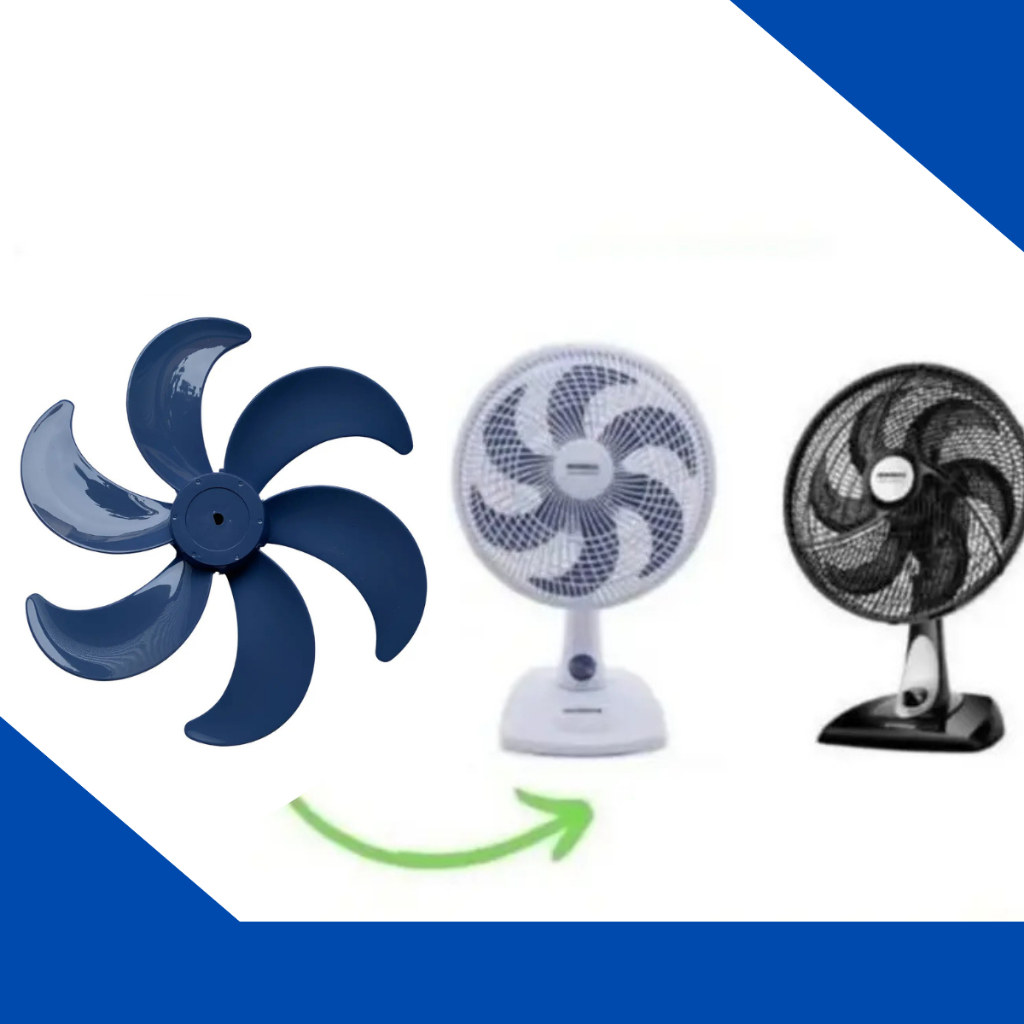 Hélice Para Ventiladores de Mesa Mondial 6 Pás 30cm Azul