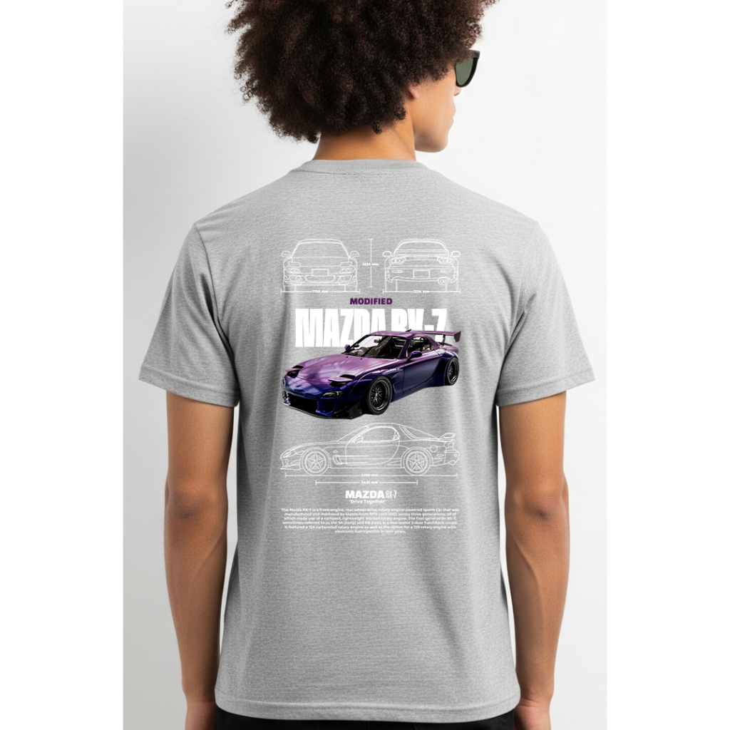 Camiseta Streetwear Mazda RX7 Carro JDM Estampa de Recorte Importada DTF