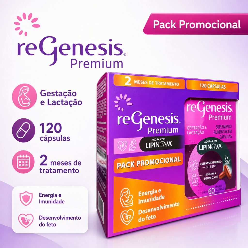 Regenesis Premium  Lipinova120 Suplemento em Capsulas para Gestantes