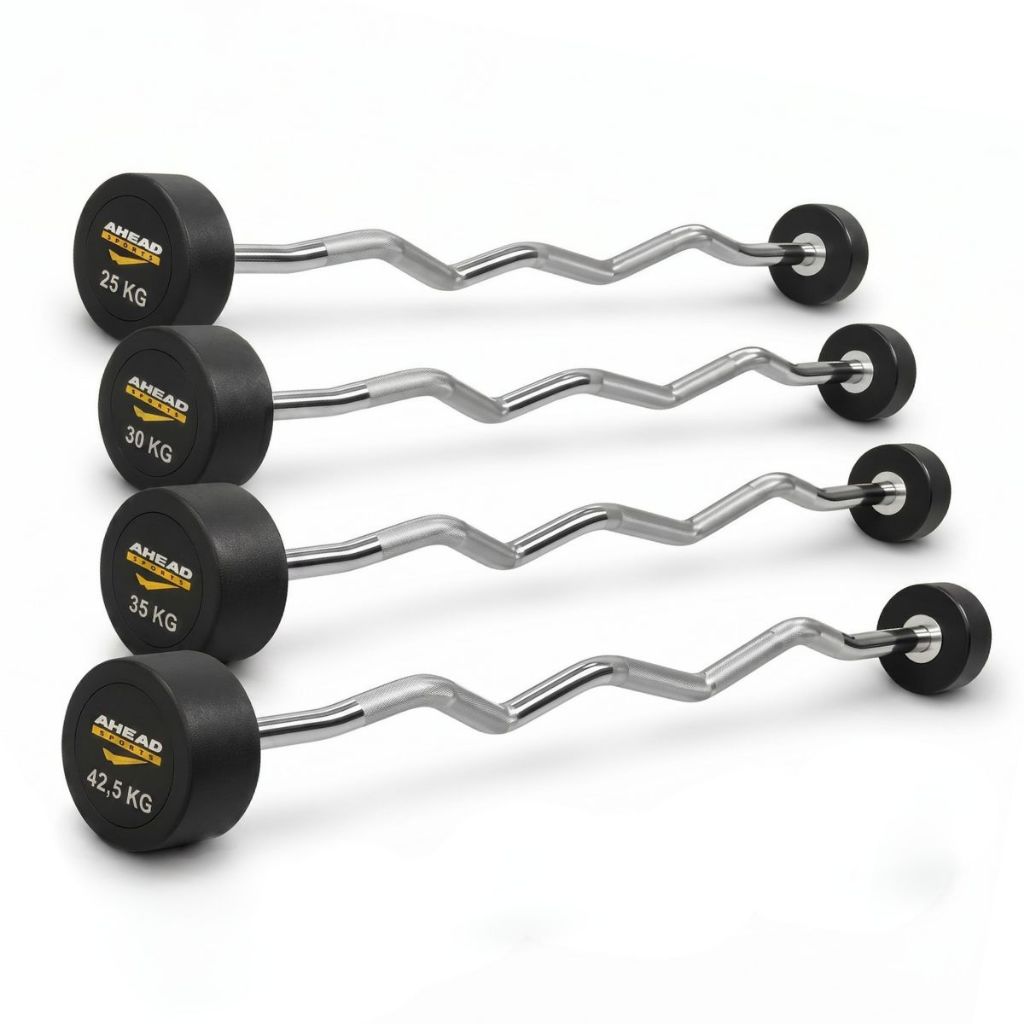 Barra W Montada Ahead Sports Peso Fixo 25kg a 42,5kg Profissional Academia