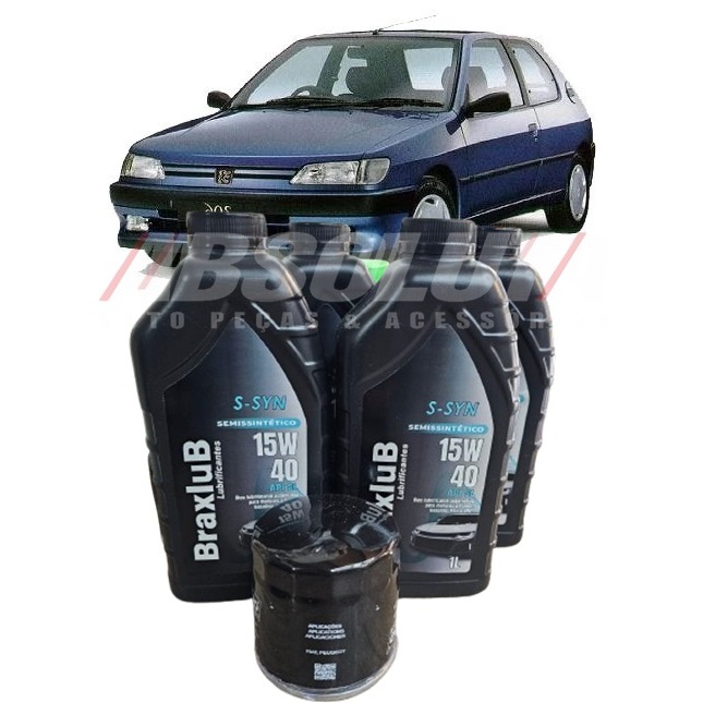 Kit troca de óleo Peugeot 306 1.8 16v 1.8 8v 2.0 16v 5 LITROS + FILTRO DE OLEO