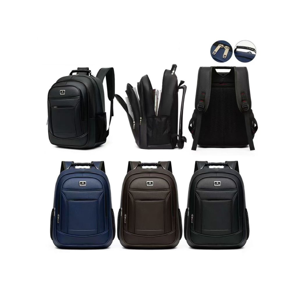 Imagem Mochila De Couro Notebook Impermeável Executiva Reforçada Para Viagem Trabalha Cabo Usb Fone