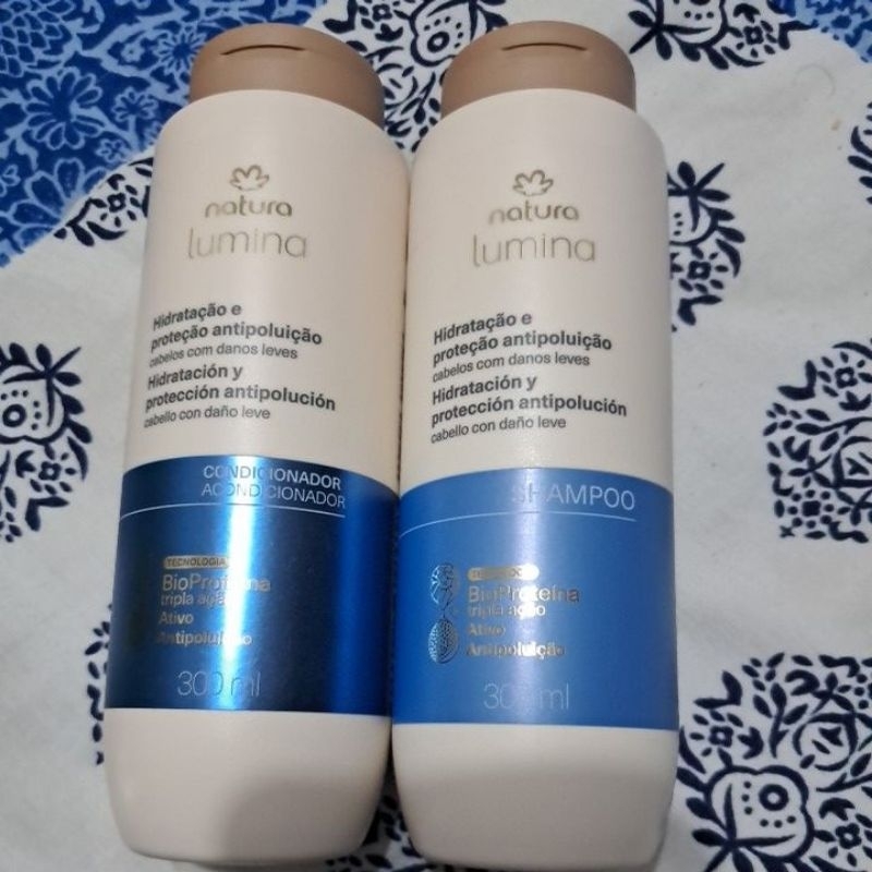 Kit Shampoo e Condicionador Natura Lumina Hidratação e proteção antipoluição