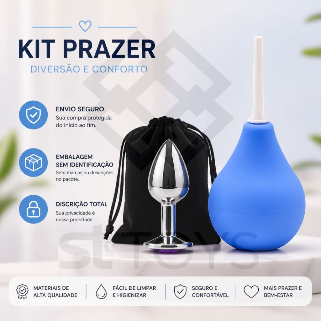 Kit Plug Anal P + Ducha Higiênica Intima Grande