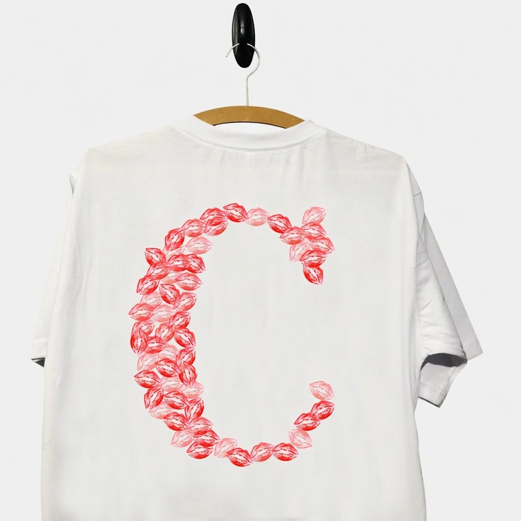 Camiseta de beijos para meu namorado personalizada casal Camiseta kisses iniciais Camiseta casal
