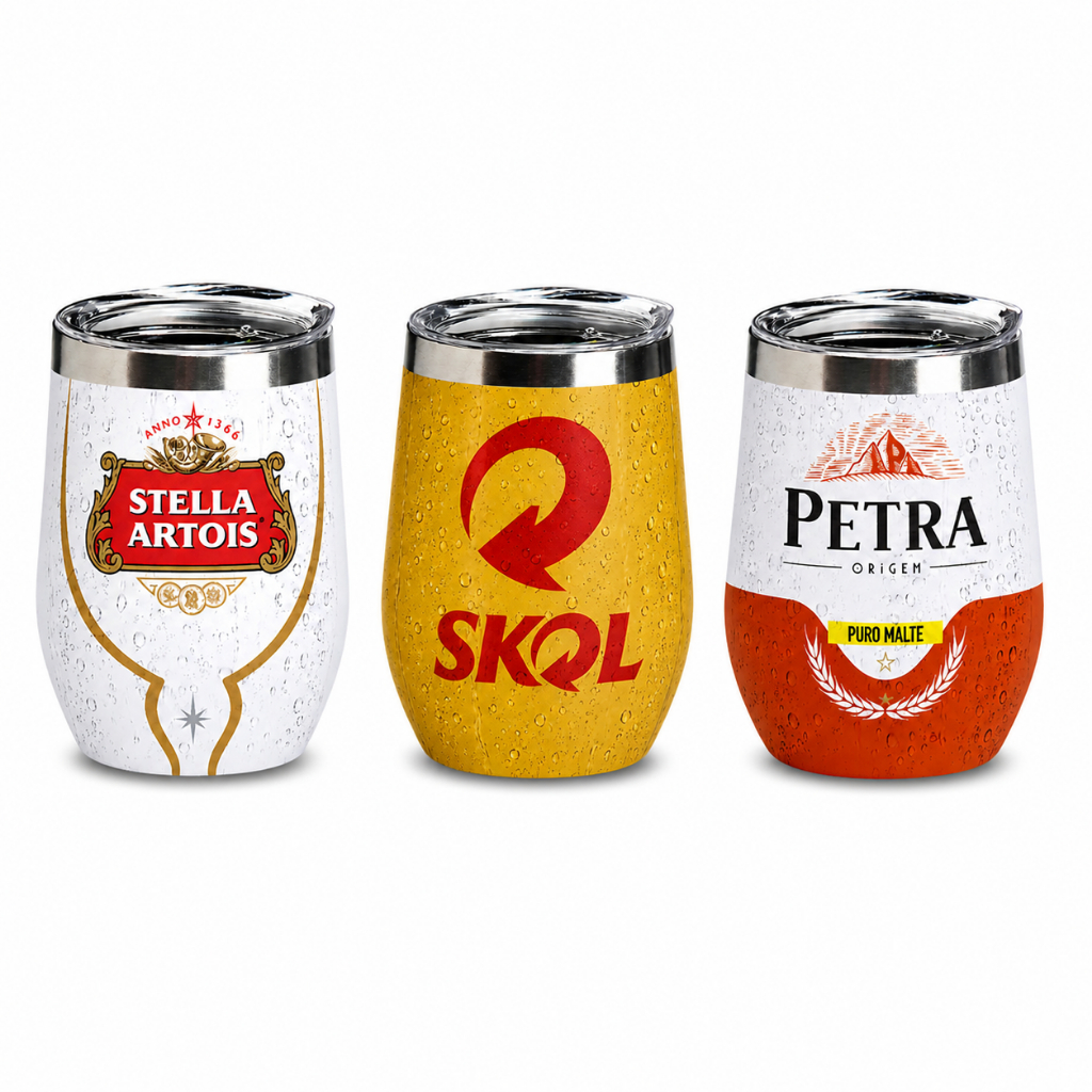 Copo Térmico Cuia com Tampa Estampa Cervejas 360 HD 350ml Cervejaria