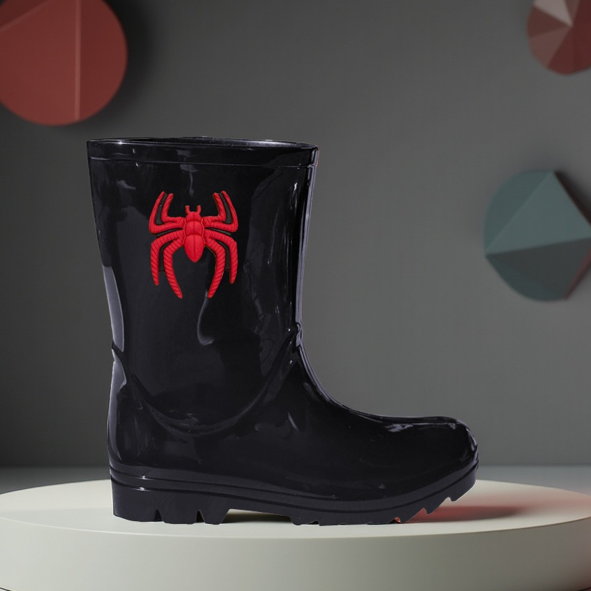 Galocha Bota Aranha cano alto confortável impermeável infantil Menino Moda