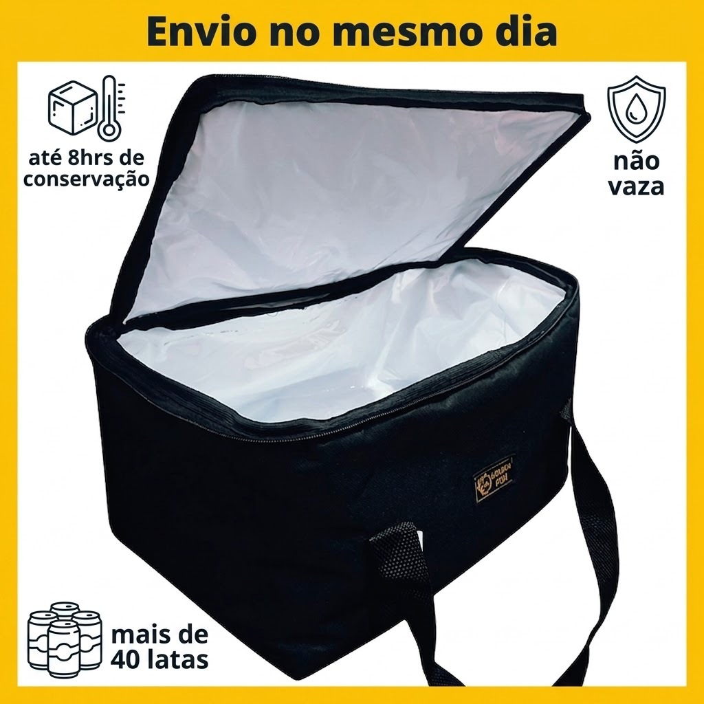 Bolsa Térmica Premium GF – Nylon 600 Impermeável e Reforçada Praia Pesca Camping Viagem
