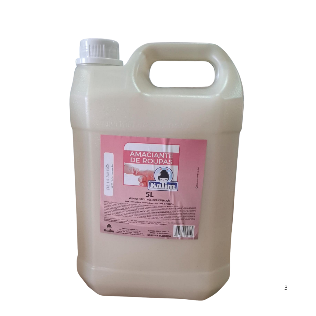 Kalim Amaciante de Roupas Côco com Baunilha Amaciante Branco 5L Muito Cheiroso