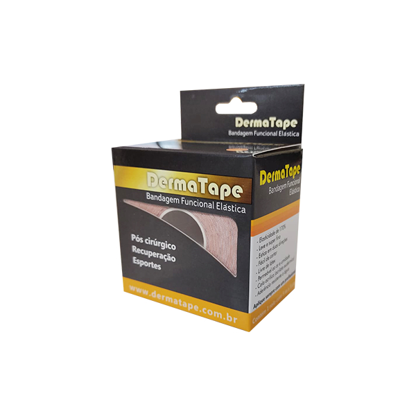 Bandagem Elástica Derma Tape Kinesio Rolo Bege 5m Hipoalergênico
