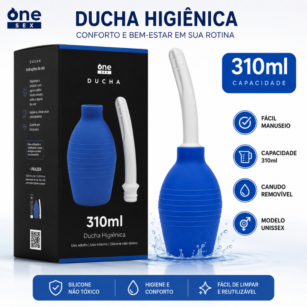 Ducha Higiênica Anal BIG Ginecológica Unissex Chuca 310ml de Capacidade