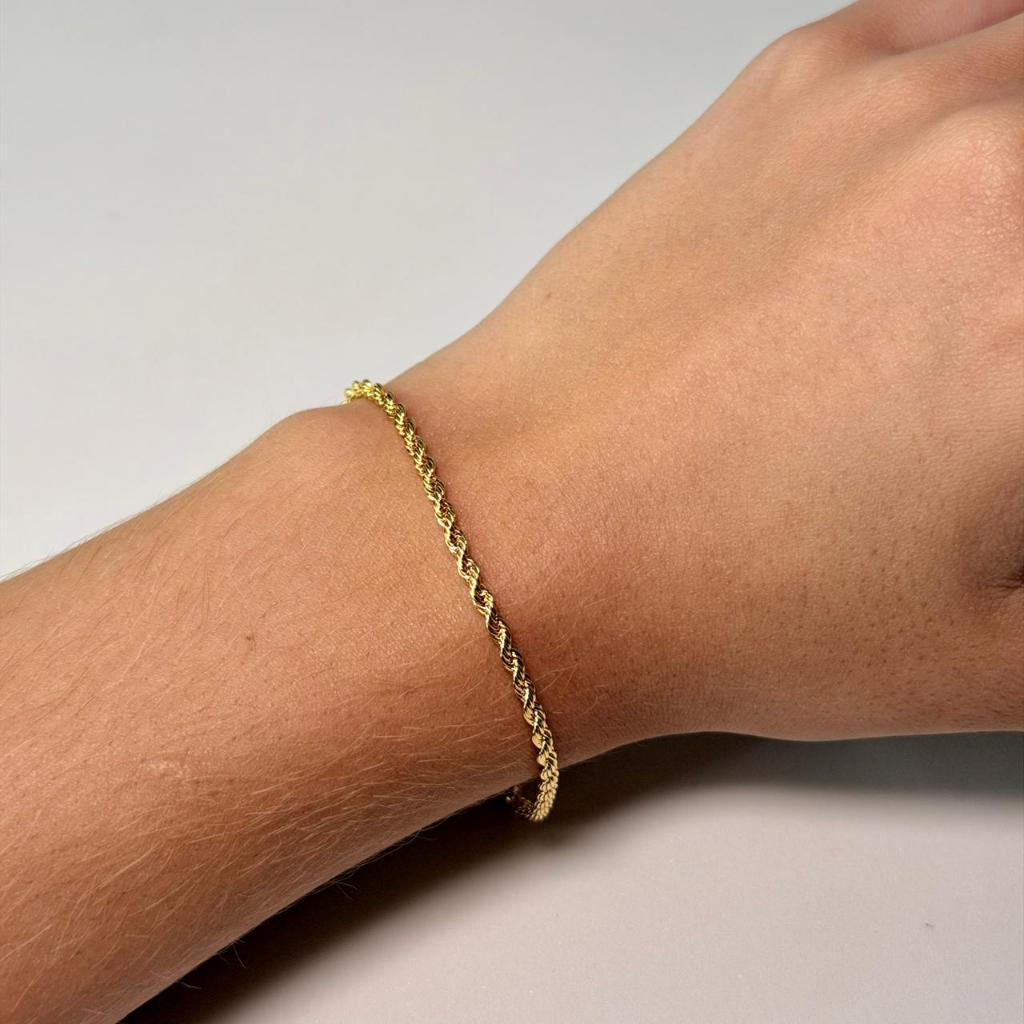 Pulseira Trançada Cordão Baiano Regulável Semijoia Ouro 18k Prata 925 Feminino Minimalista Delicada