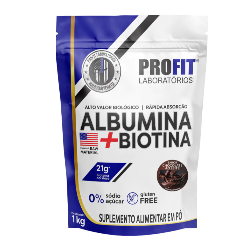 Albumina 1kg Refil com Biotina Profit