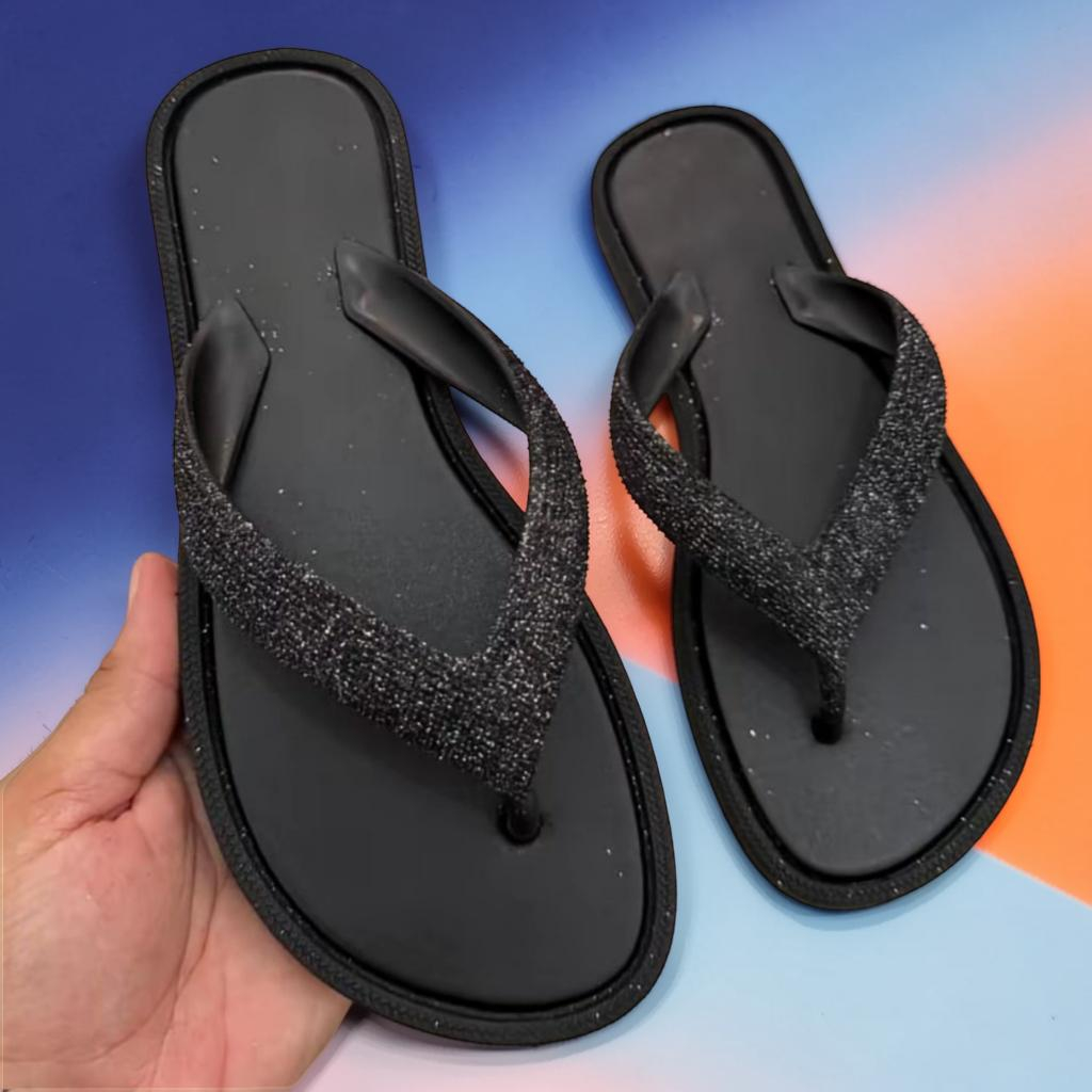 Chinelo Duda Feminino Brilhoso e Leve com Tira Fina Confortável - Achadinhos da Raq