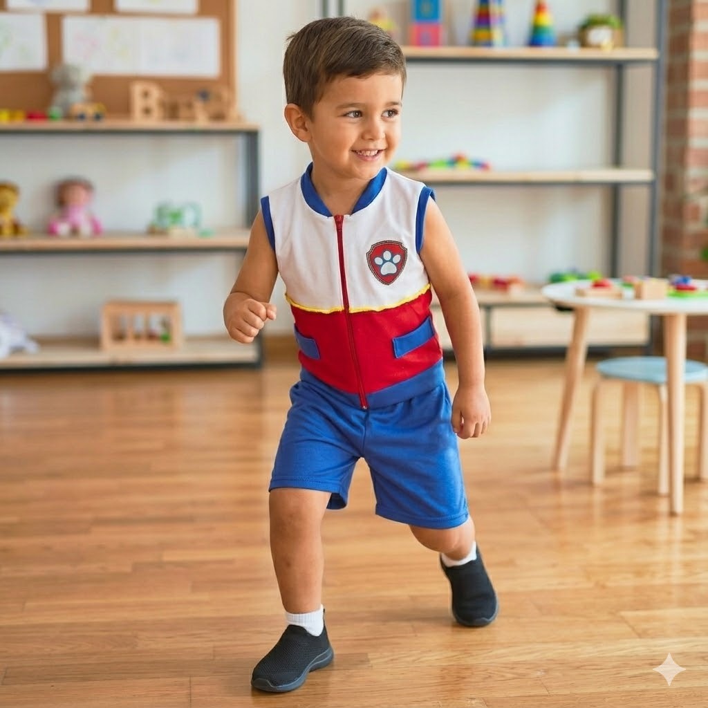 Fantasia infantil  Patrulha canina Ryder colete + shorts