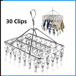 30 Clipes Quadrados Aço Inoxidável, Resistentes e Seguros, para Roupas, Íntimas e Meias de Bebê