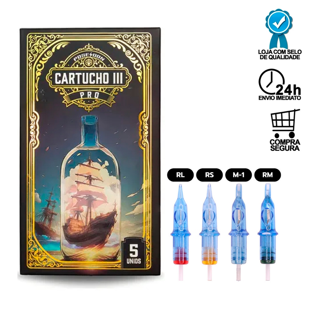 5 unidades Cartucho de tatuagem Profissional Poseidon V3 Pro universal