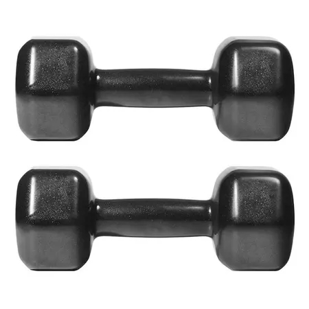 Par Halter Sextavado Emborrachado 2kg (4KG Total) Peso - Pesinho Musculação Treino Peso Exercício