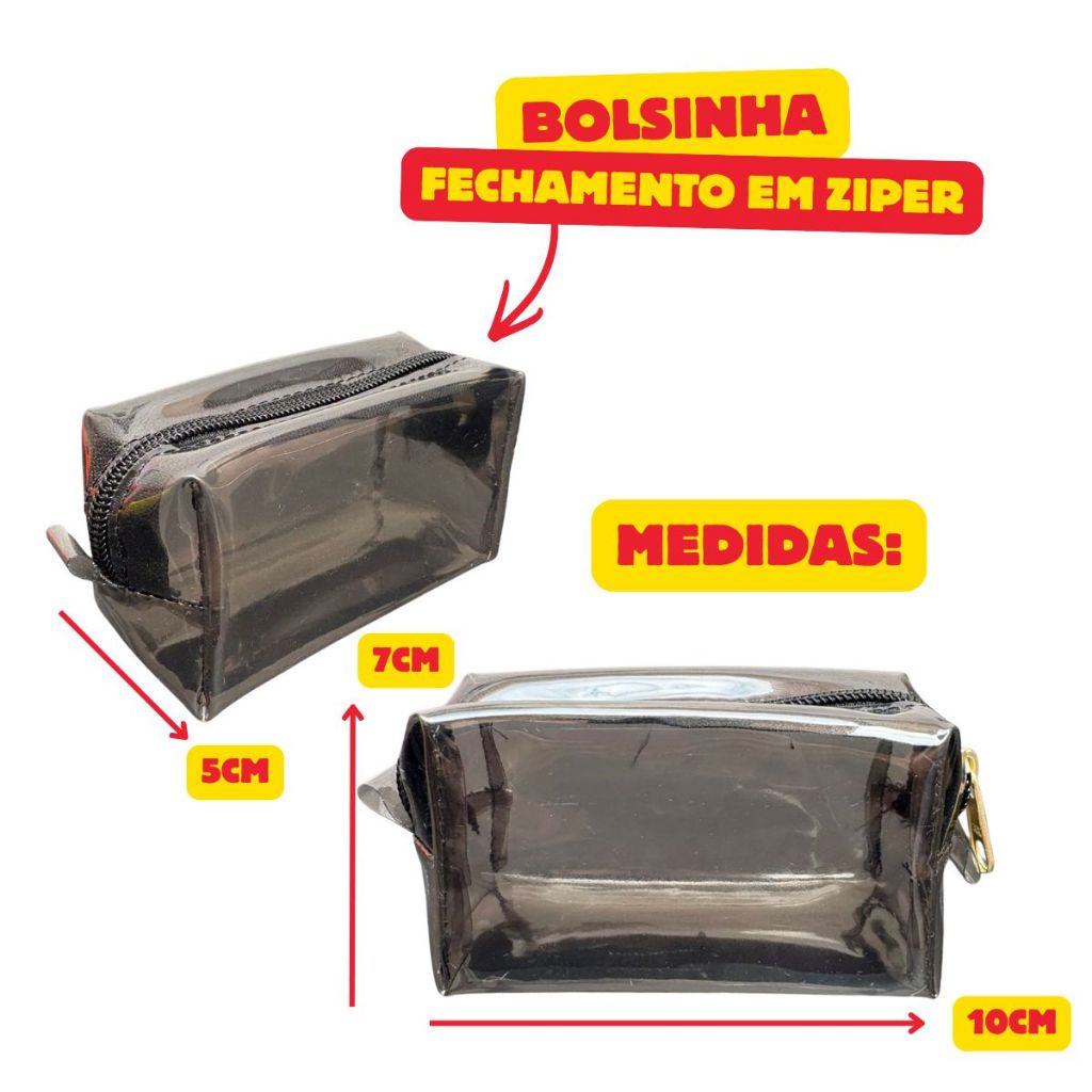 KIT 5 / 25 Bolsinha Porta Moedas Mini Necessaire Organizador Lembrancinha para Festa Aniversário — imagem 2 de 2