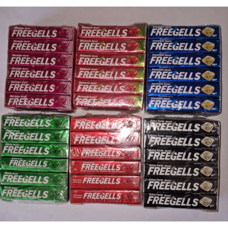 6 caixa Drops Freegells tipo Halls - Caixa com 12 unidades.Sabores sortidos