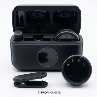 Microfone Lapela Sem Fio Duplo Bluetooth Profissional Redondo de Ima Usb Tipo C Anti Ruido Qualidade