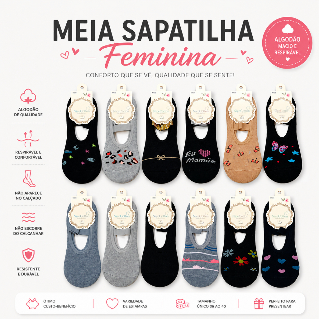 Imagem Kit Meias Sapatilhas Pilates Yoga Hidroginástica Academia Box Dança Funcional com Elástico e Antiderrapante