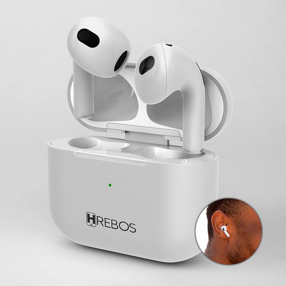 Fone Bluetooth Hrebos EB-211 Earbuds Cancelamento Ruído Ativo Android Ios Pc Original Som Nítido